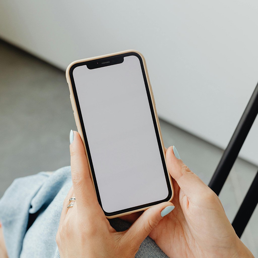 mobile phone with blank screen